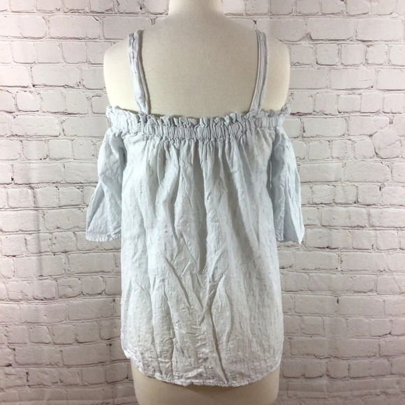 Anthropologie White Off Shoulder Removable Strap Cotton Top -Size Medium - Picture 5 of 12